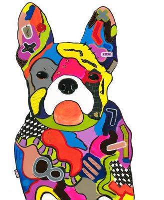 What The Woof Sticker French Bulldog Frenchie Two Each