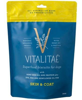 Vitalitae Skin And Coat Biscuit Dog Treats 350g