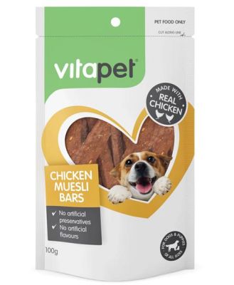 Vitapet Dog Treats Chicken Muesli Bar 100g