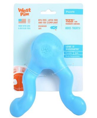 West Paw Tizzi Treat Tug Tough Dog Toy Blue