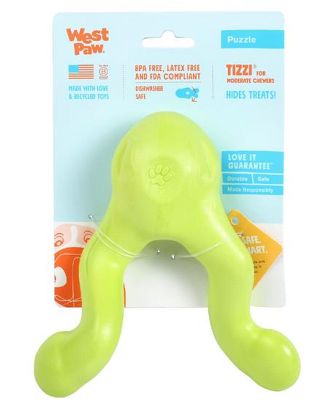 West Paw Tizzi Treat Tug Tough Dog Toy Green