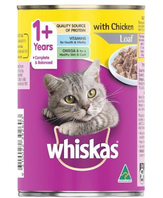 Whiskas 1 Plus Chicken Loaf Wet Cat Food 24 X 400g