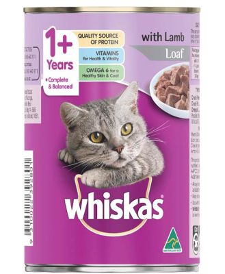Whiskas 1 Plus Lamb Loaf Wet Cat Food 24 X 400g