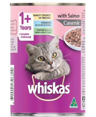 Whiskas 1 Plus Salmon Casserole Wet Cat Food 24 X 400g