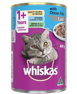 Whiskas Wet Cat Food Adult 1 Plus Ocean Fish Loaf 24 X 400g