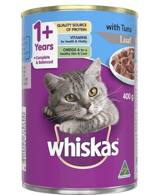 Whiskas Wet Cat Food Adult 1 Plus Tuna Loaf 24 X 400g
