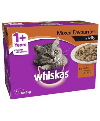 Whiskas Wet Cat Food Adult Mixed Favourites Jelly 60 X 85g