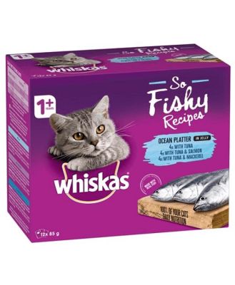 Whiskas Wet Cat Food Adult So Fishy Ocean Delights Loaf 60 X 85g