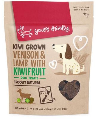 Yours Droolly Kiwi Grown Venison And Lamb With Kiwifruit Dog Treat 100g