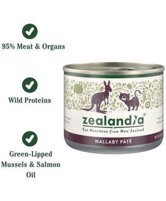 Zealandia Grain Free Wallaby Pate Wet Cat Food 24 X 185g