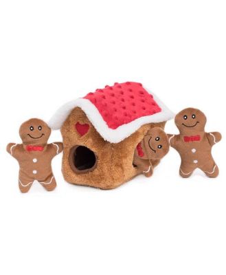 Zippypaws Holiday Zippy Burrow Gingerbread House Dog Toy Each