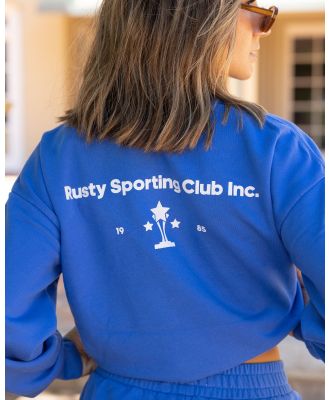 Rusty Sporting Club Crew Fleece - Dazzling Blue Rusty Australia, 10 / Dazzling Blue