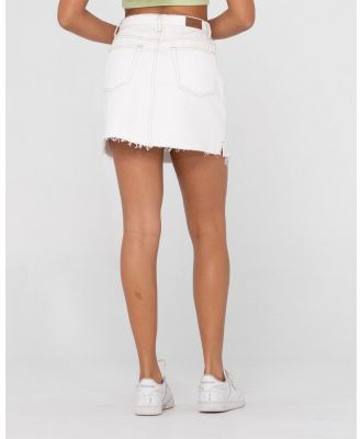 Celeste High Rise Denim Skirt - White Rusty Australia, 14 / White