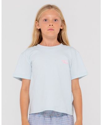 Hibiscus Oversized Graphic Tee Girls - Celestial Blue Rusty Australia, 10 / Celestial Blue