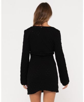 Leo Long Sleeve Knit Mini Dress - Black Rusty Australia, 14 / Black