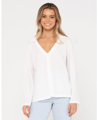 Maeve Long Sleeve Shirt - White Rusty Australia, 10 / White