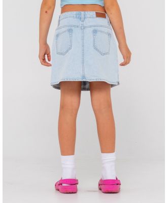 Mavericks Low Rise Denim Skirt Girls - Sky Blue Heather Rusty Australia, 12 / Sky Blue Heather