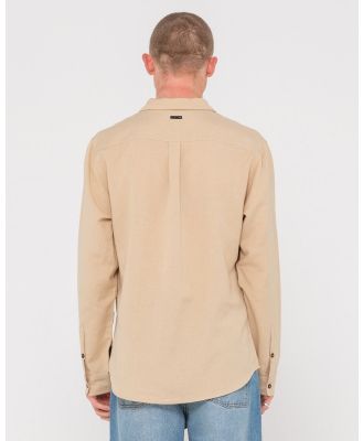 Overtone Long Sleeve Linen Shirt - Light Fennel Rusty Australia, M / Light Fennel