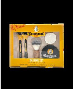 Bundaberg Shaving Essentials Set with 2 Disposable Razors, Shaving Brush, Shaving Soap Bar 65g & Soap Bar Tin