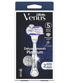 Gillette Venus Deluxe Smooth Platinum Ladies Razor with 2 Blades Refill