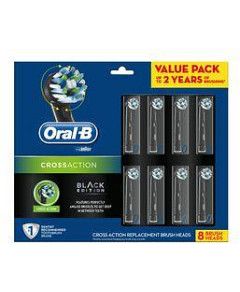 Oral-B CrossAction Brush Head Refill 8 Pack - Black