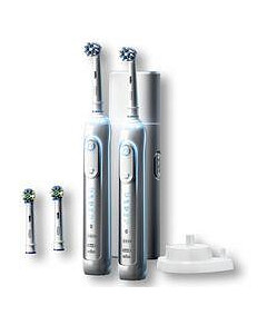 Oral-B Genius 8000 Electric Toothbrush with 4 Replacement Brush Head Refills, Travel Case & 2 Handles