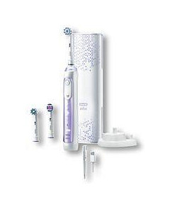 Oral-B Genius 9000 Electric Toothbrush with 3 Replacement Heads & Smart Travel Case, Purple Orchid