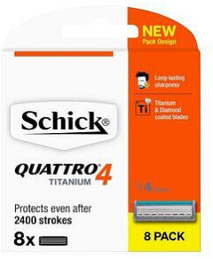 Schick Quattro 4 Titanium Razor Blade Refills 8 Pack