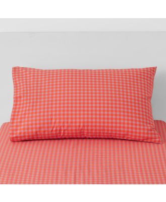Sheridan Darcy Check Kids Fitted Sheet Set in Sorbet/Pink Size: Single Material: Cotton @Sheridan Rewards