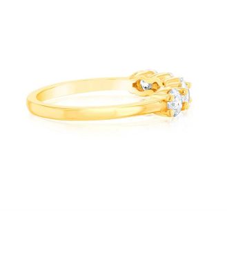 14ct Yellow Gold 0.95 Carat Diamond Eternity Ring with 5 Round Brilliant Cut Diamonds