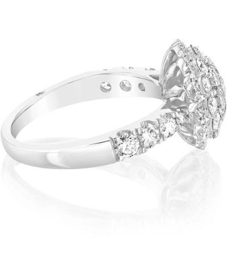 18ct White Gold 1.4 Carat Brilliant Cut Diamond Halo Solitaire Ring