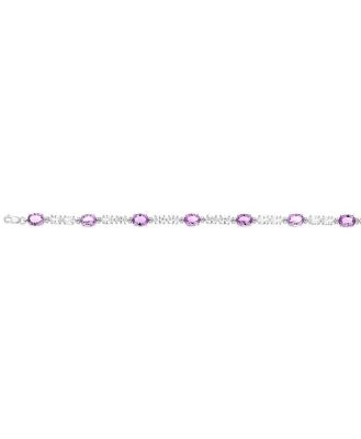 7 Amethyst & 35 Cubic Zirconia Bracelet in Sterling Silver