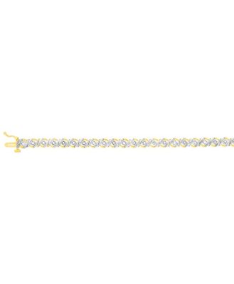 Gold Plated Sterling Silver 0.45 Carat 18cm Diamond Bracelet