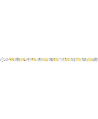 Gold Plated Sterling Silver 1/5 Carat Diamond 18cm Bracelet