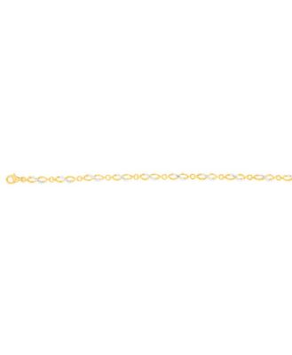 Gold Plated Sterling Silver Fancy Infinity 18.5cm Bracelet with 7 Natural Diamonds