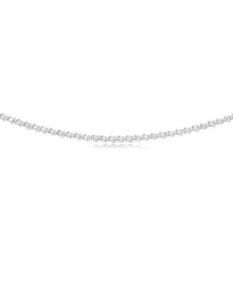 Sterling Silver 0.95 Carat Diamond Necklace with 86 Round Brilliant Cut Diamonds