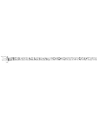 Sterling Silver 1/5 Carat 17.5cm Diamond Bracelet With 59 Round and Taper Cut Diamonds