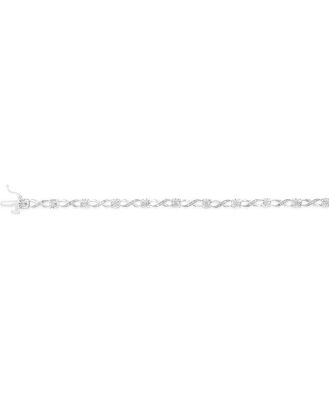 Sterling Silver 18cm Diamond Infinity Bracelet with 63 Diamonds