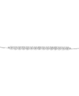 Sterling Silver Diamond Slider Bracelet With 30 Round Brilliant Cut Diamonds