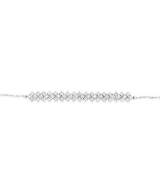 Sterling Silver Diamond Slider Bracelet with 52 Round Diamonds