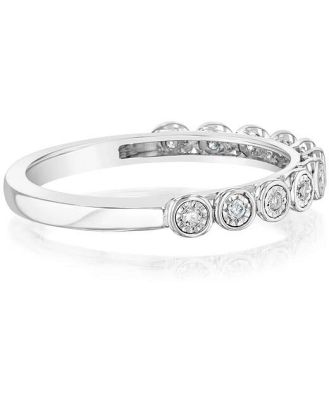 Sterling Silver Eternity Ring with 1/10 Carat Natural Diamonds