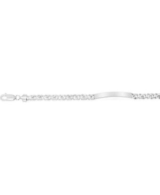 Sterling Silver Fancy ID 21cm Bracelet