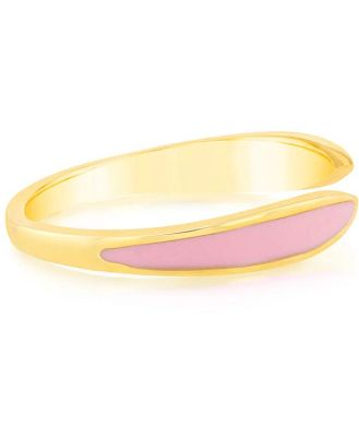 Sterling Silver Pink Enamel Open Ring, M