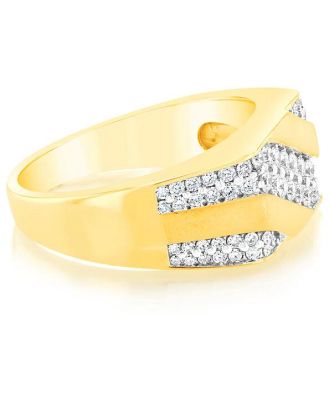 1 Carat Luminesce Lab Grown Diamond Gents Ring in 9ct Yellow Gold, T