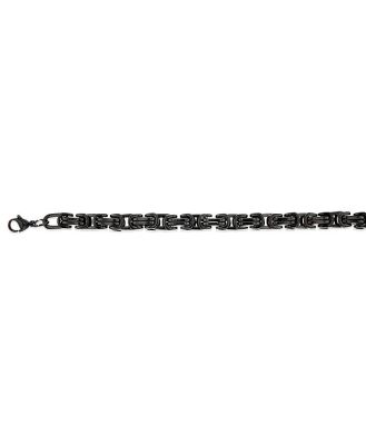 Stainless Steel Black Fancy Link 20.3cm Bracelet