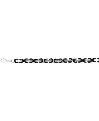 Sterling Silver Black and Silver Two Tone Fancy Link 20.3cm Bracelet