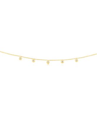 Luminesce Lab Grown 1/10 Carat Diamond Adjustable Chain Necklace in 9ct Yellow Gold