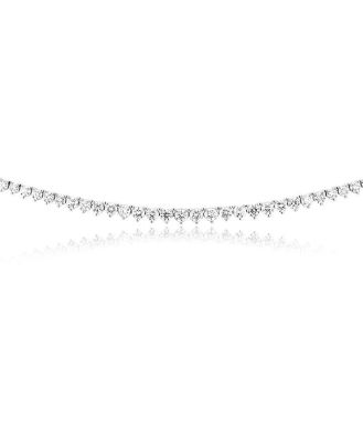 Luminesce Lab Grown 10ct White Gold Tennis Necklace in 5 Carat Diamond