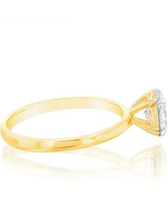 Luminesce Lab Grown 14ct Yellow Gold 1 Carat Oval Certified Solitaire Engagement Ring