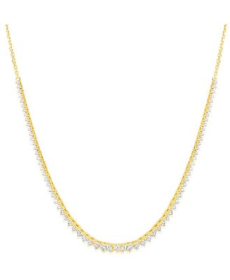 Luminesce Lab Grown 2 Carats Diamond Cable Chain Necklace in 9ct Yellow Gold